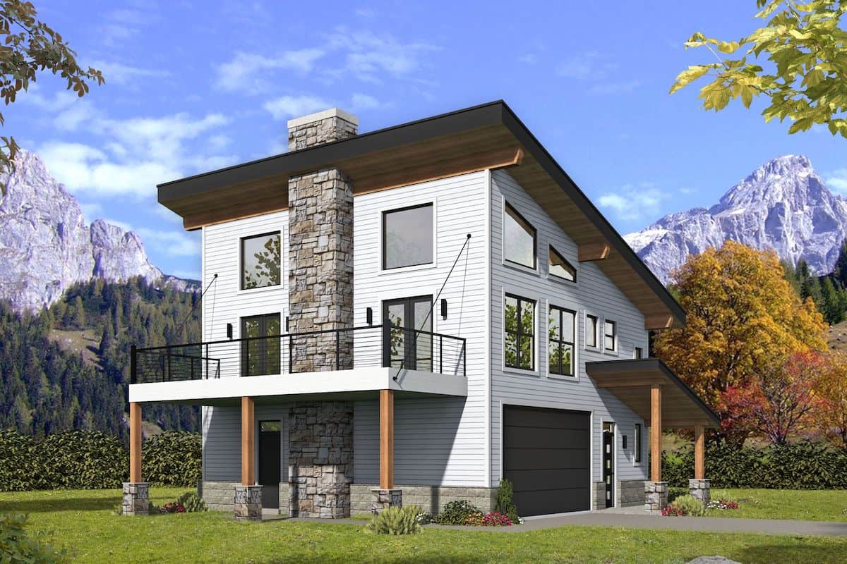 Contemporary home design (ThePlanCollection: Plan #196-1275)