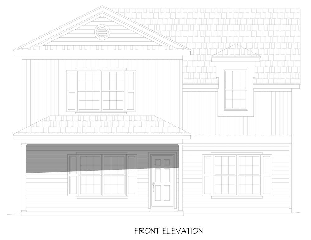 Home Plan Front Elevation of this 4-Bedroom,1840 Sq Ft Plan -196-1276