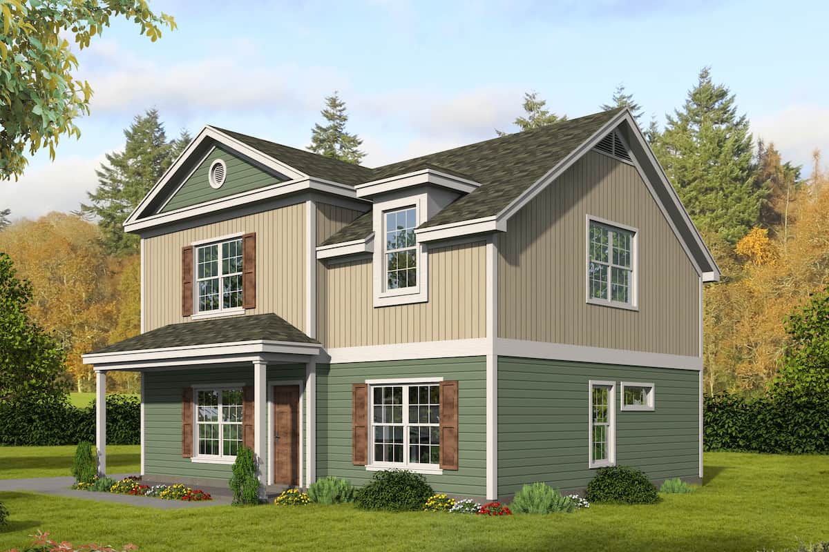 Farmhouse home design (ThePlanCollection: Plan #196-1276)