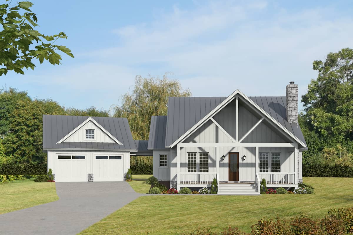 Modern Farmhouse home design (ThePlanCollection: Plan #196-1277)