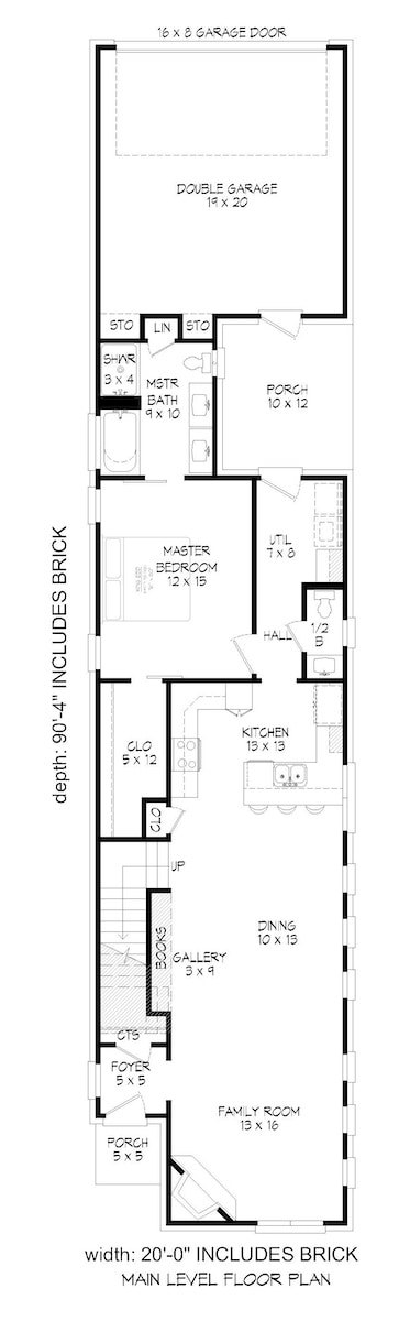 Main Level of Traditional Plan #196-1278