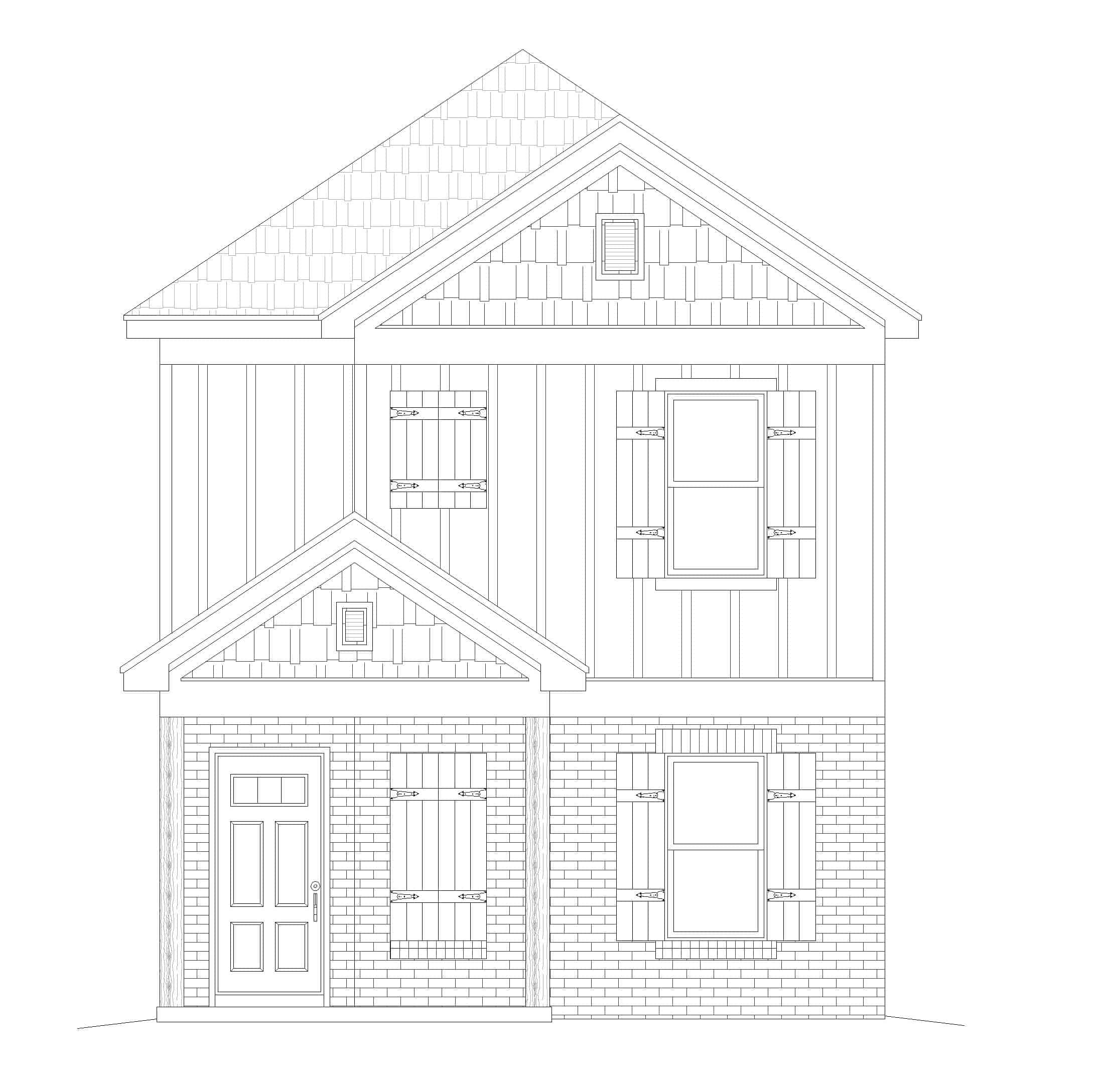 Home Plan Front Elevation of this 3-Bedroom,1888 Sq Ft Plan -196-1279