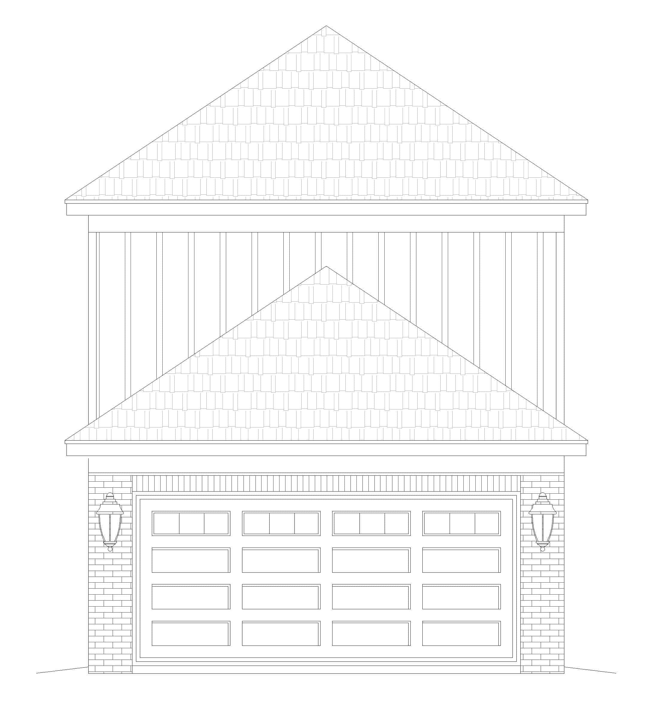 Home Plan Rear Elevation of this 3-Bedroom,1888 Sq Ft Plan -196-1279