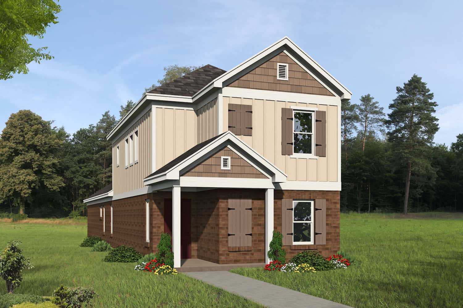 Colonial style home design (ThePlanCollection: Plan #196-1279)