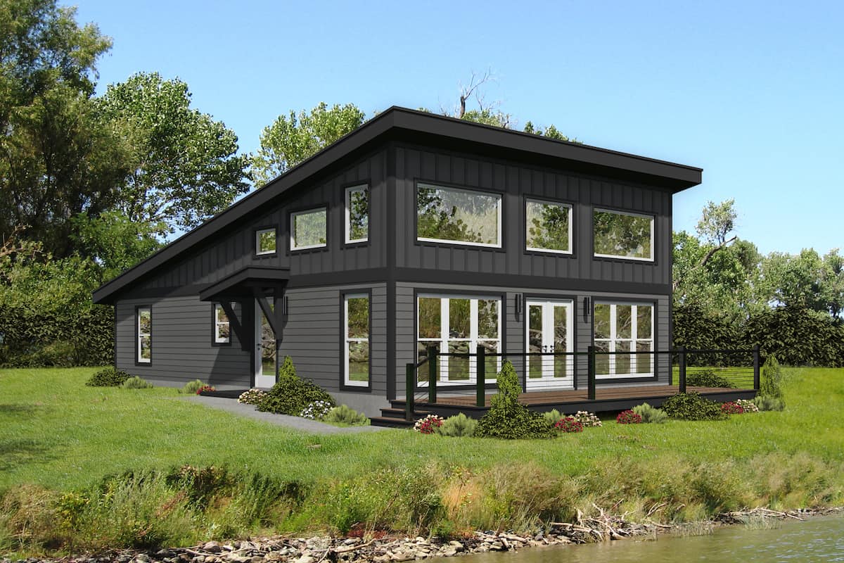 Contemporary style house design (ThePlanCollection: Plan #196-1280)