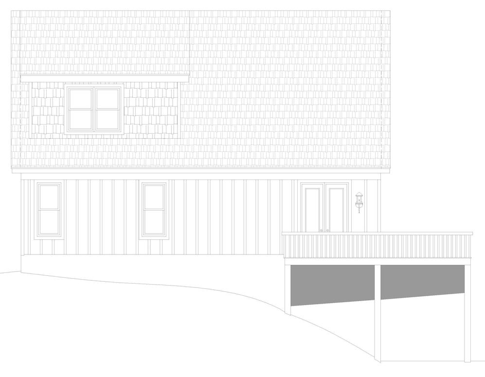 Home Plan Rear Elevation of this 3-Bedroom,1770 Sq Ft Plan -196-1281