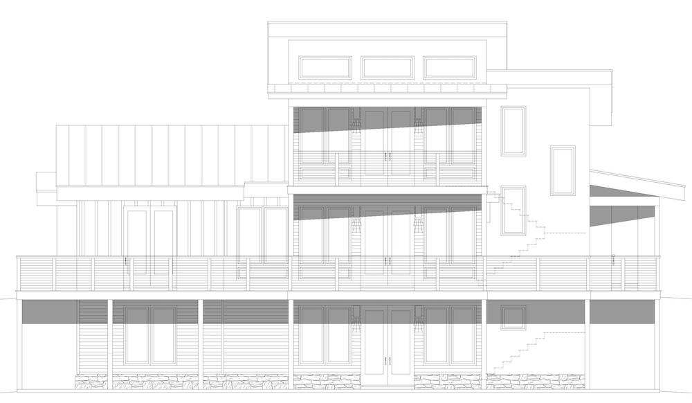 Home Plan Rear Elevation of this 3-Bedroom,2318 Sq Ft Plan -196-1283