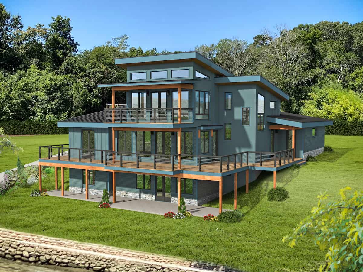 Rear View of this 3-Bedroom, 2318 Sq Ft Plan - 196-1283