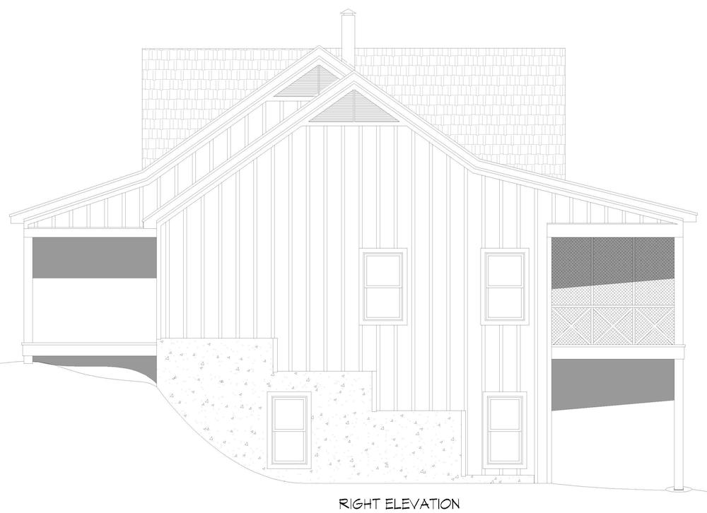 Home Plan Right Elevation of this 4-Bedroom,3321 Sq Ft Plan -196-1284