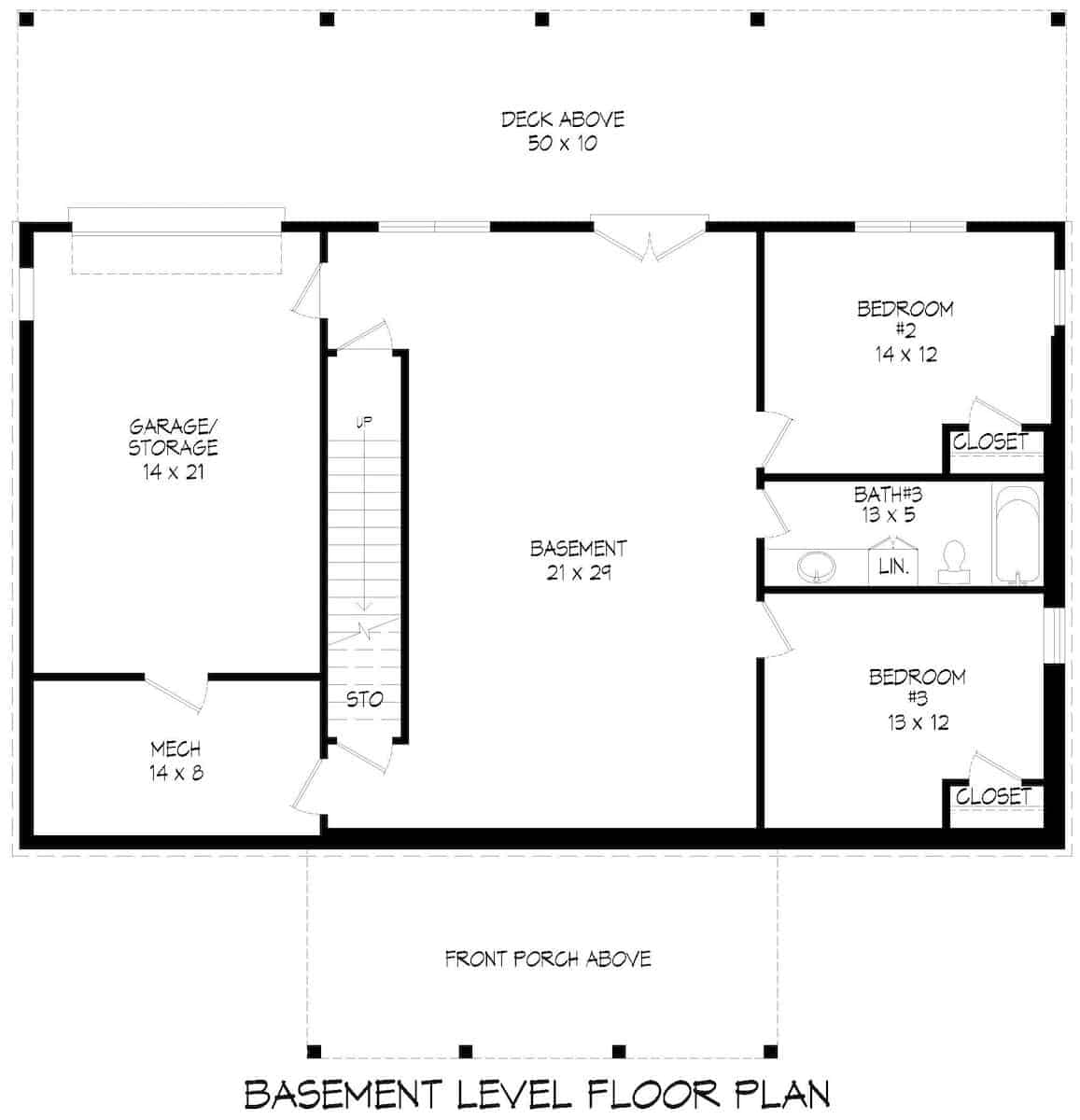 Basement of Contemporary Plan #196-1284