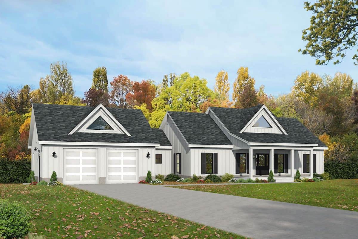 Front View of this 4-Bedroom, 3321 Sq Ft Plan - 196-1284