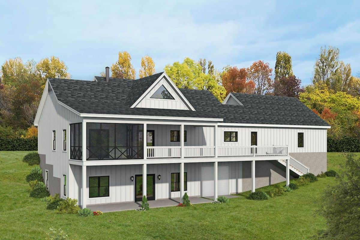 Rear View of this 4-Bedroom, 3321 Sq Ft Plan - 196-1284