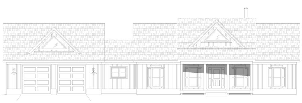 Home Plan Front Elevation of this 4-Bedroom,3321 Sq Ft Plan -196-1284