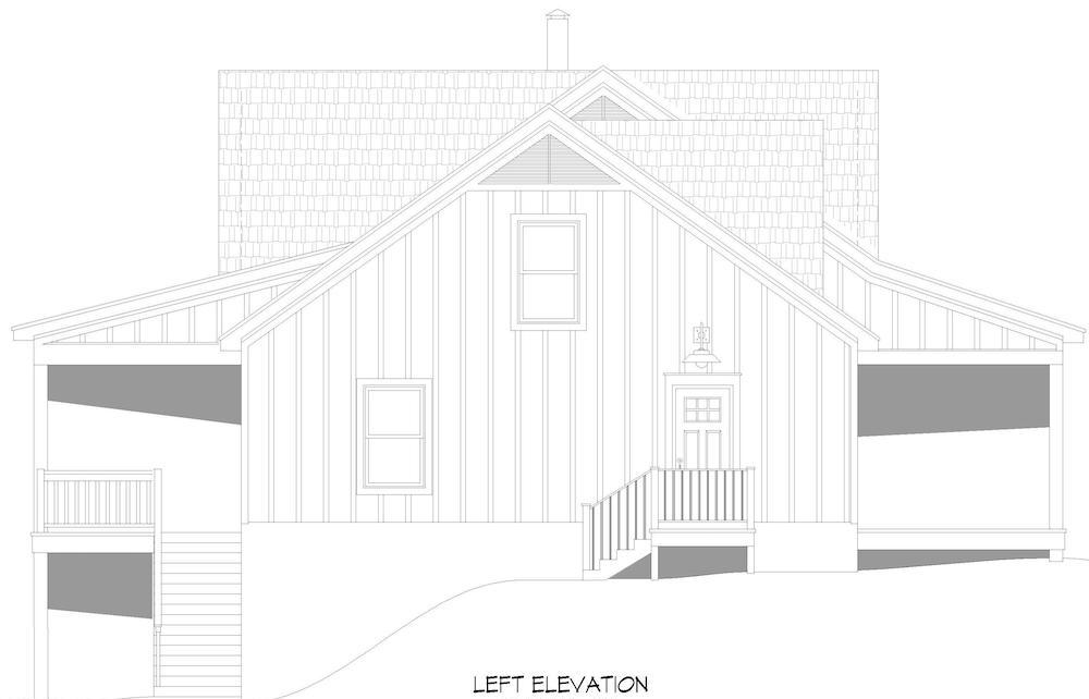 Home Plan Left Elevation of this 4-Bedroom,3321 Sq Ft Plan -196-1284