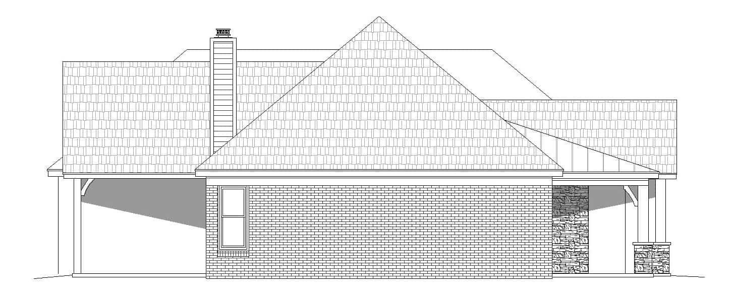 Home Plan Left Elevation of this 3-Bedroom,2709 Sq Ft Plan -196-1287