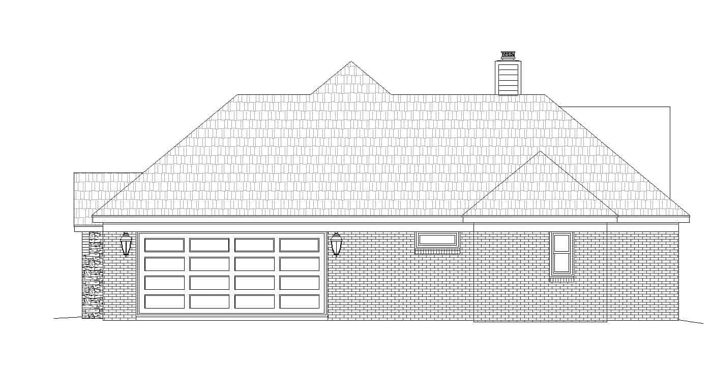 Home Plan Right Elevation of this 3-Bedroom,2709 Sq Ft Plan -196-1287