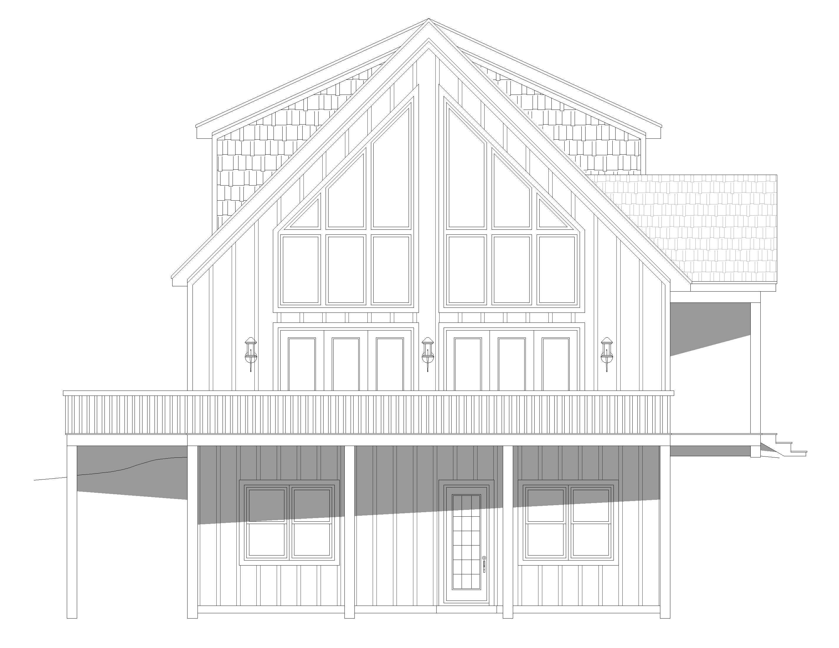 Home Plan Left Elevation of this 3-Bedroom,1952 Sq Ft Plan -196-1289