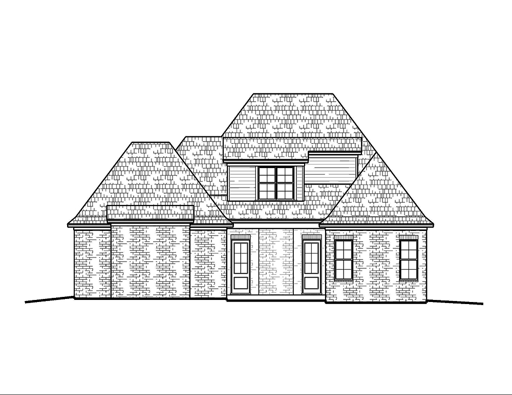 Home Plan Rear Elevation of this 4-Bedroom,2246 Sq Ft Plan -197-1000