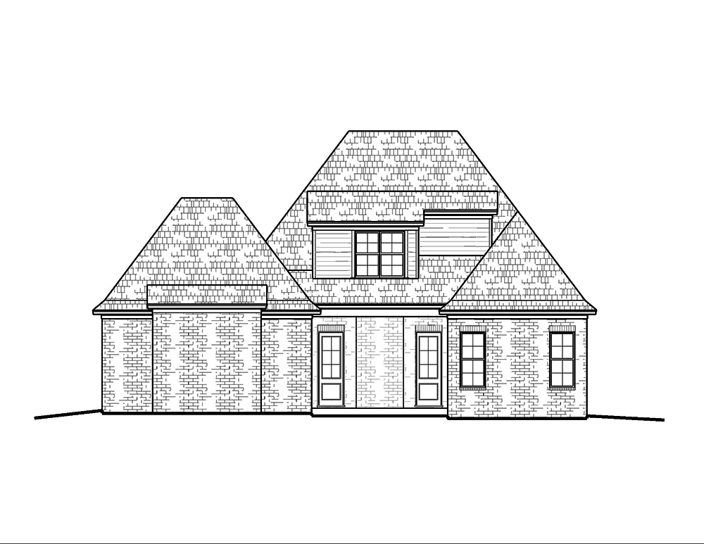 Home Plan Rear Elevation of this 4-Bedroom,2246 Sq Ft Plan -197-1001