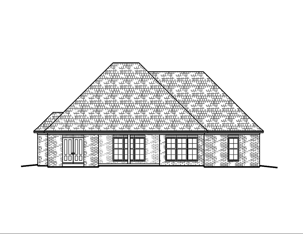 Home Plan Rear Elevation of this 3-Bedroom,1953 Sq Ft Plan -197-1002