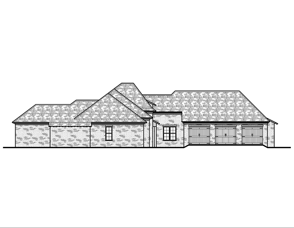Home Plan Left Elevation of this 5-Bedroom,3004 Sq Ft Plan -197-1003