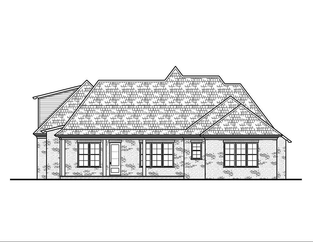 Home Plan Rear Elevation of this 5-Bedroom,3004 Sq Ft Plan -197-1003