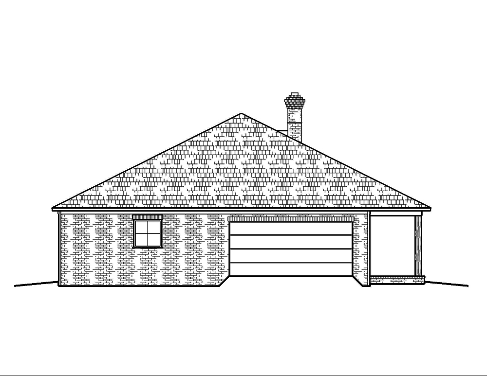 Home Plan Left Elevation of this 3-Bedroom,1672 Sq Ft Plan -197-1004