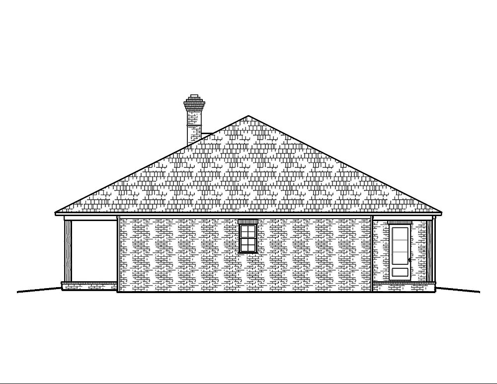 Home Plan Right Elevation of this 3-Bedroom,1672 Sq Ft Plan -197-1004