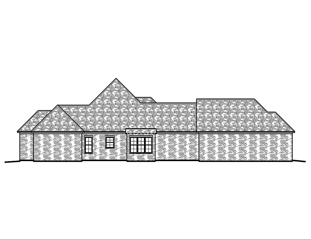 Home Plan Left Elevation of this 4-Bedroom,2882 Sq Ft Plan -197-1005