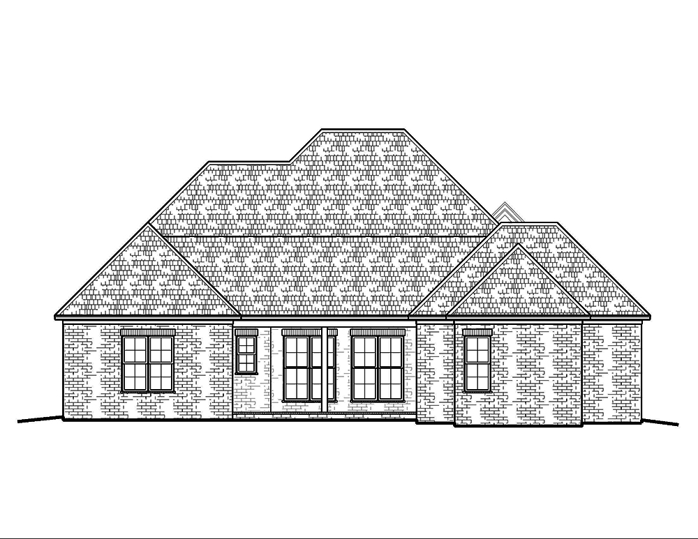 Home Plan Rear Elevation of this 4-Bedroom,2882 Sq Ft Plan -197-1005
