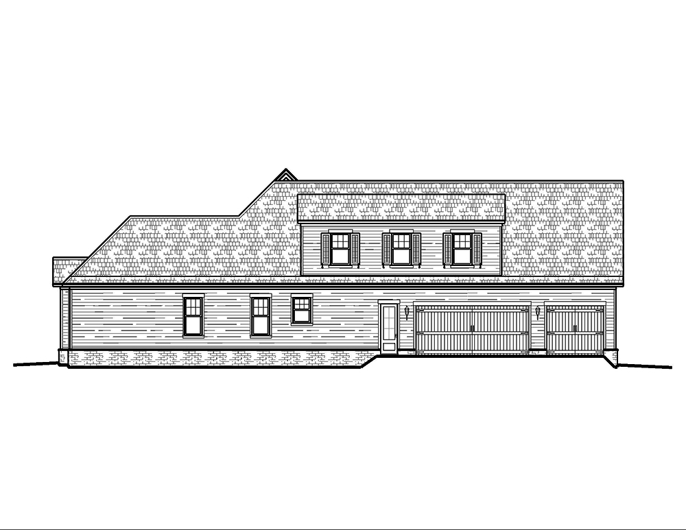 Home Plan Left Elevation of this 4-Bedroom,2932 Sq Ft Plan -197-1006