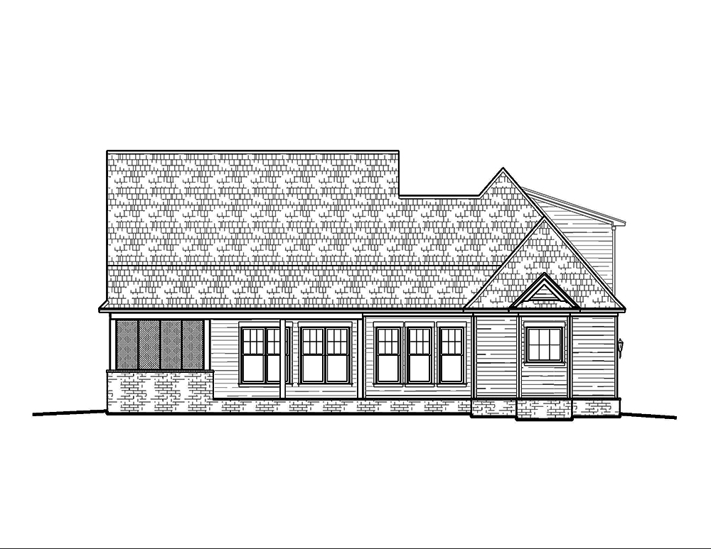 Home Plan Rear Elevation of this 4-Bedroom,2932 Sq Ft Plan -197-1006
