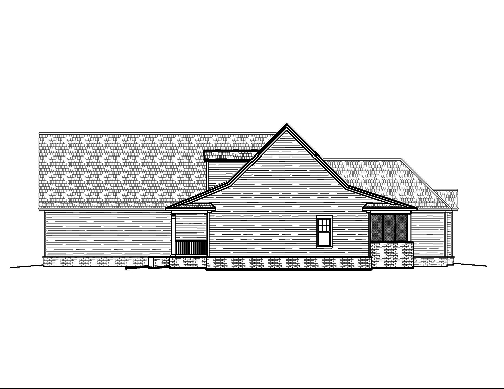 Home Plan Right Elevation of this 4-Bedroom,2932 Sq Ft Plan -197-1006
