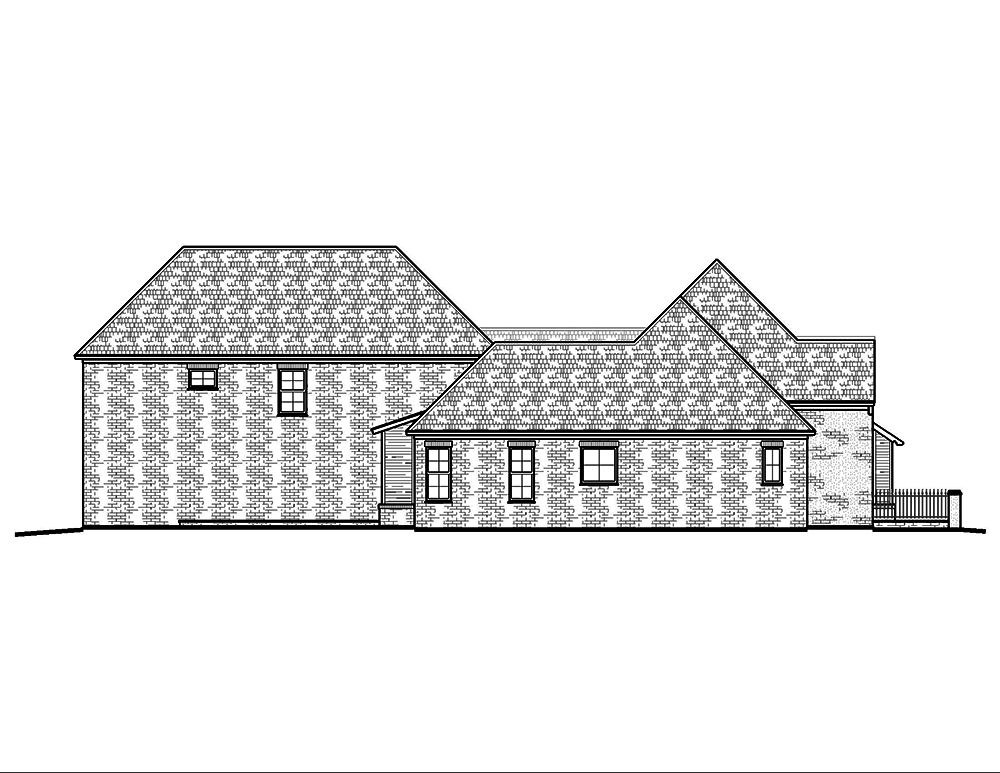 Home Plan Left Elevation of this 4-Bedroom,3245 Sq Ft Plan -197-1007