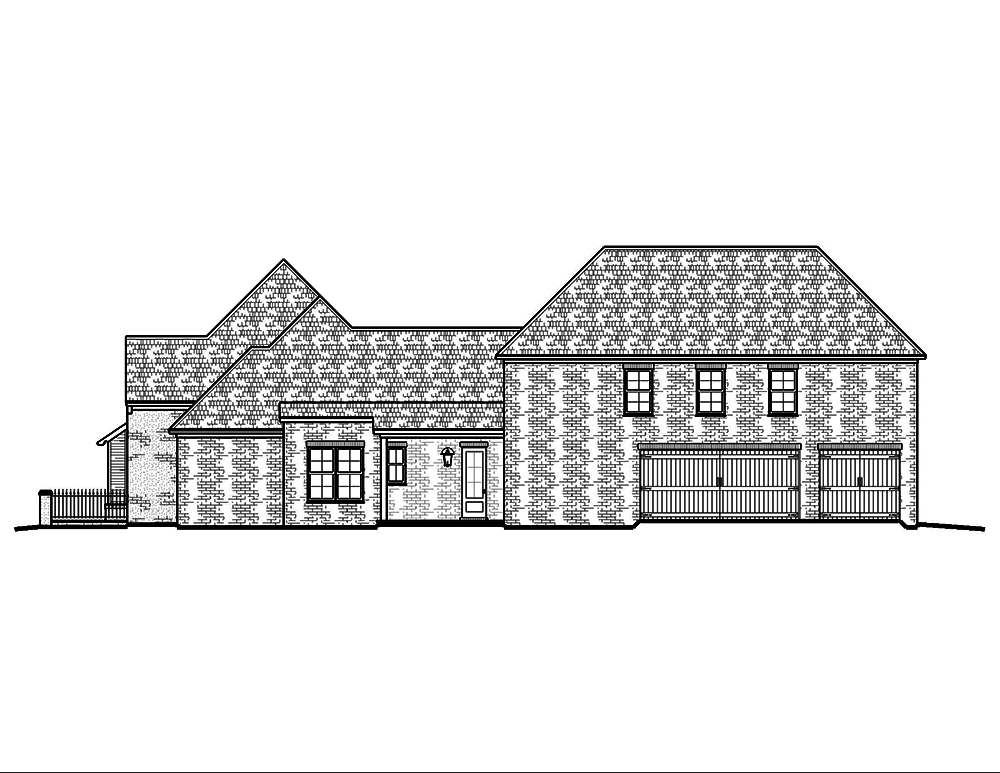 Home Plan Right Elevation of this 4-Bedroom,3245 Sq Ft Plan -197-1007