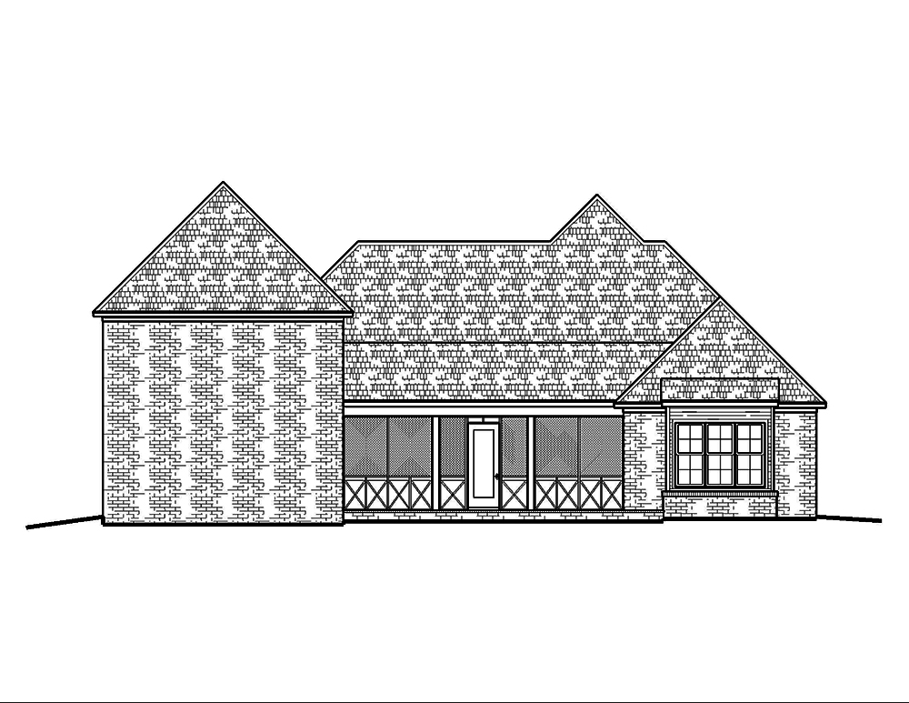 Home Plan Rear Elevation of this 4-Bedroom,3245 Sq Ft Plan -197-1007