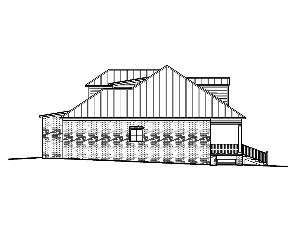 Home Plan Left Elevation of this 5-Bedroom,3616 Sq Ft Plan -197-1009