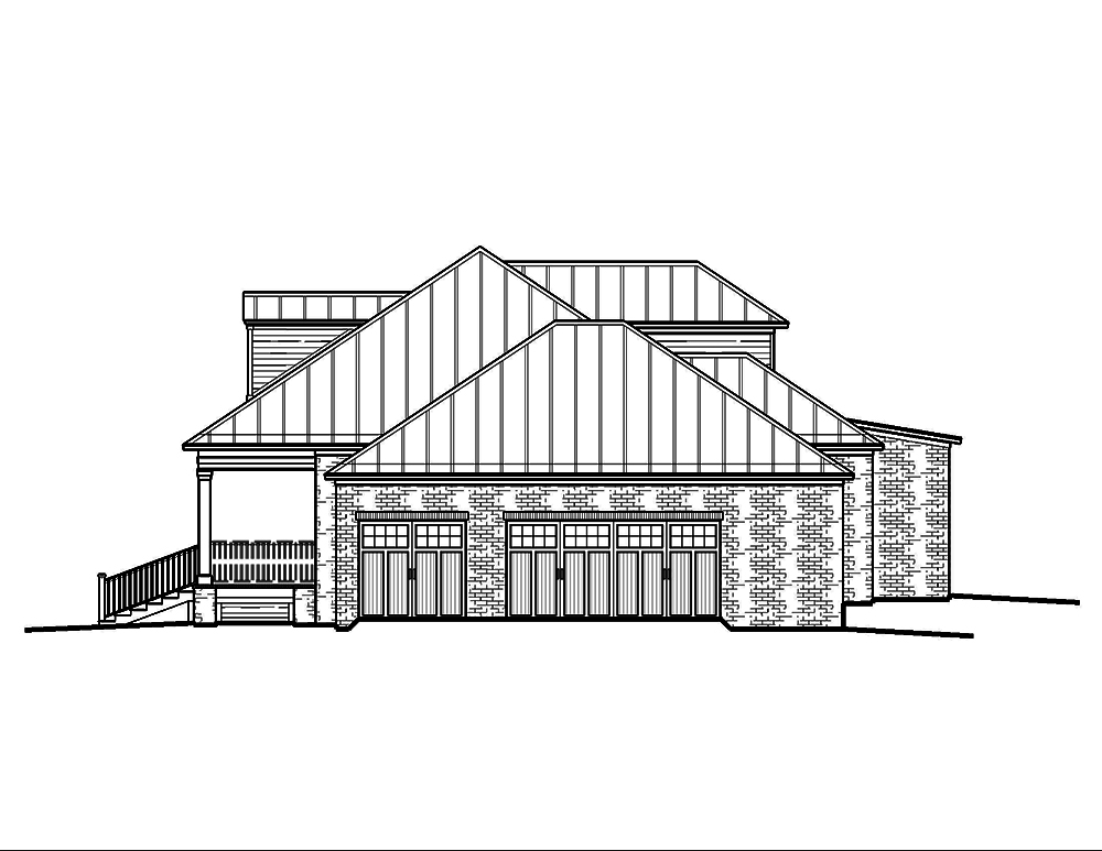 Home Plan Right Elevation of this 5-Bedroom,3616 Sq Ft Plan -197-1009