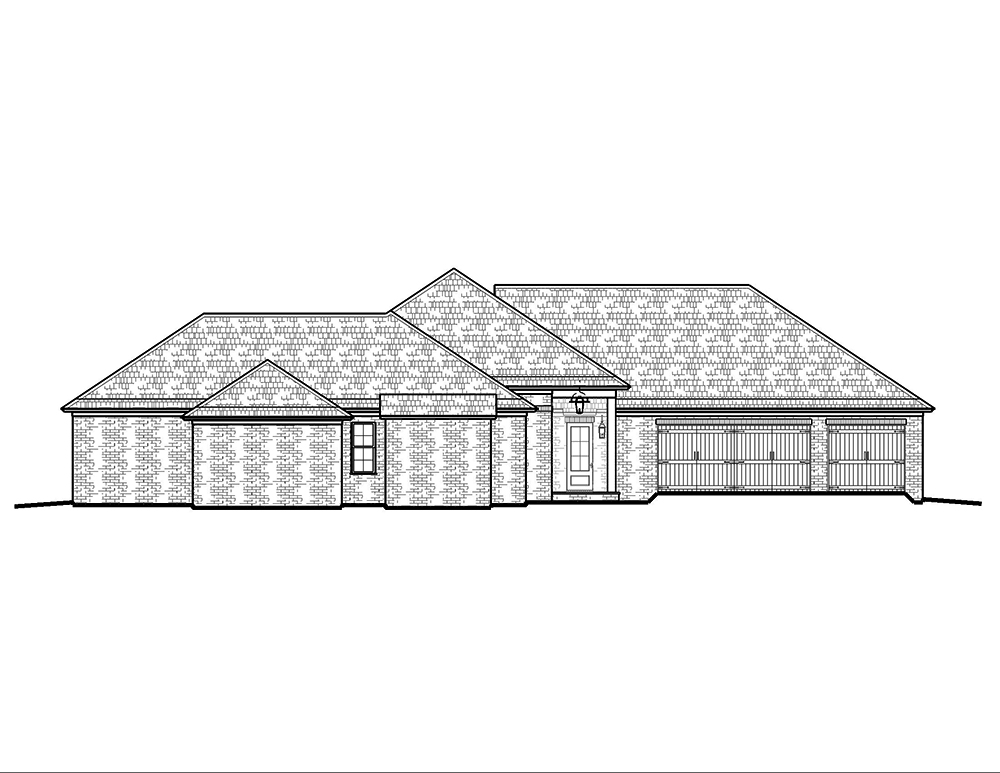 Home Plan Left Elevation of this 4-Bedroom,2651 Sq Ft Plan -197-1010