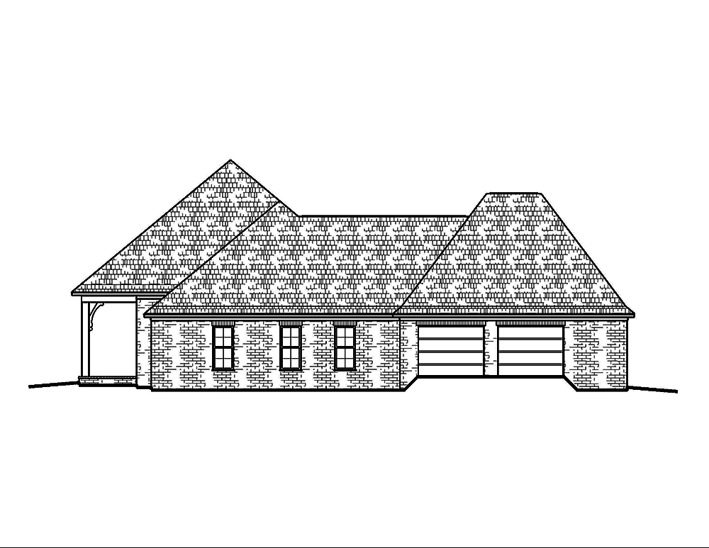 Home Plan Right Elevation of this 4-Bedroom,2593 Sq Ft Plan -197-1011