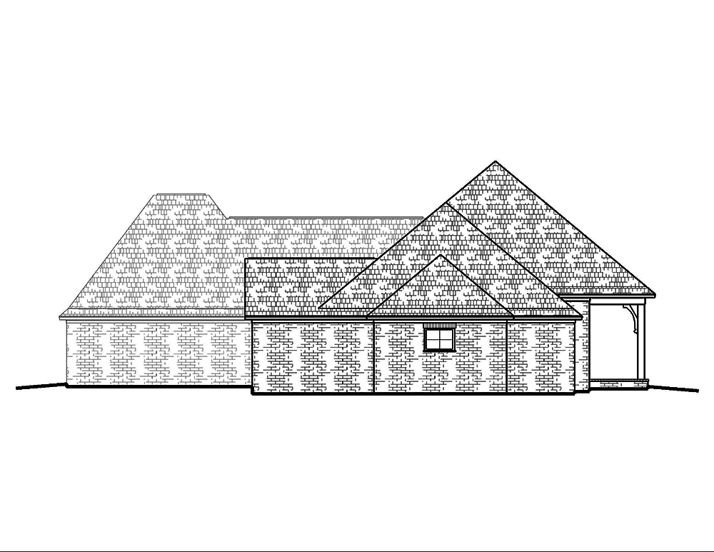 Home Plan Left Elevation of this 4-Bedroom,2593 Sq Ft Plan -197-1011