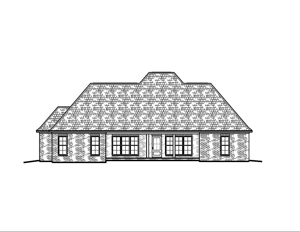Home Plan Rear Elevation of this 4-Bedroom,2247 Sq Ft Plan -197-1012