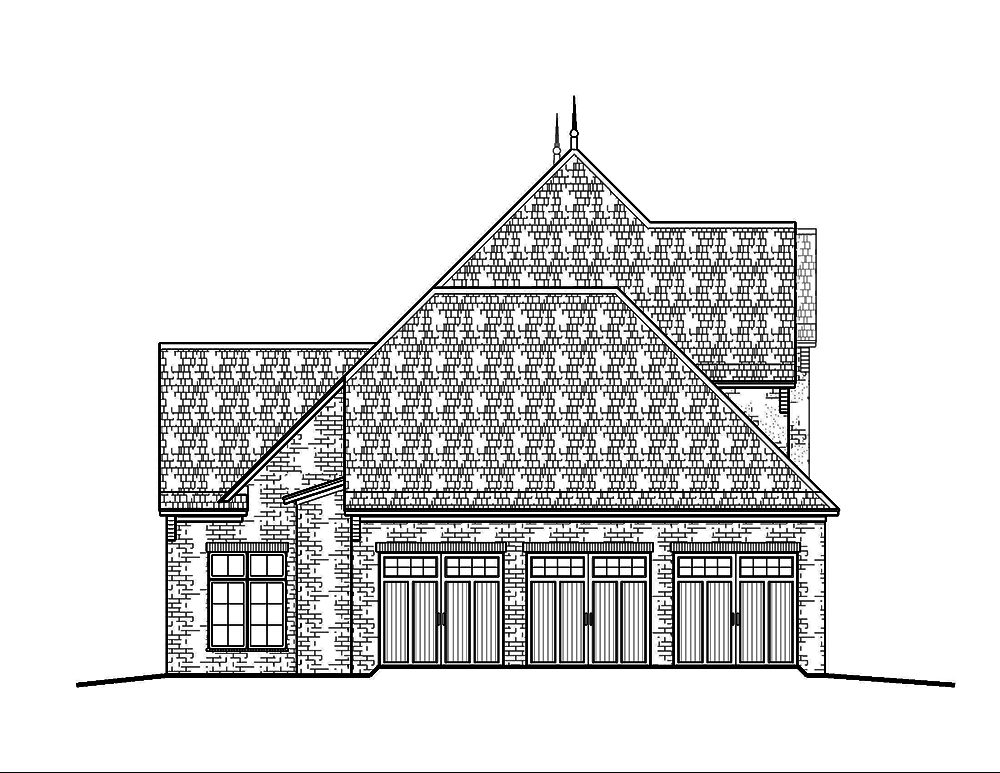 Home Plan Left Elevation of this 4-Bedroom,3287 Sq Ft Plan -197-1013