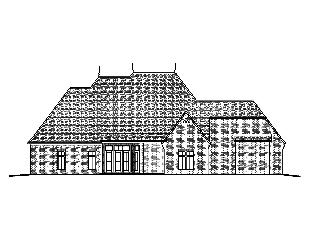 Home Plan Rear Elevation of this 4-Bedroom,3287 Sq Ft Plan -197-1013