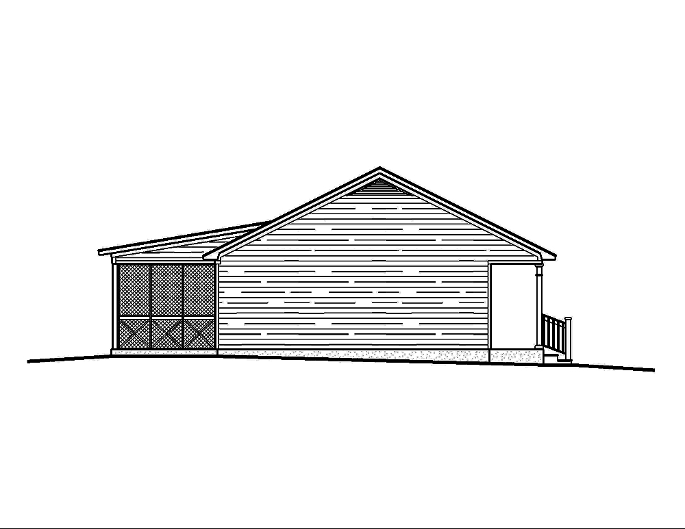 Home Plan Left Elevation of this 3-Bedroom,1473 Sq Ft Plan -197-1014