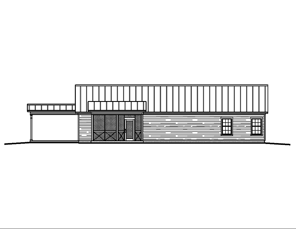Home Plan Rear Elevation of this 3-Bedroom,1473 Sq Ft Plan -197-1014