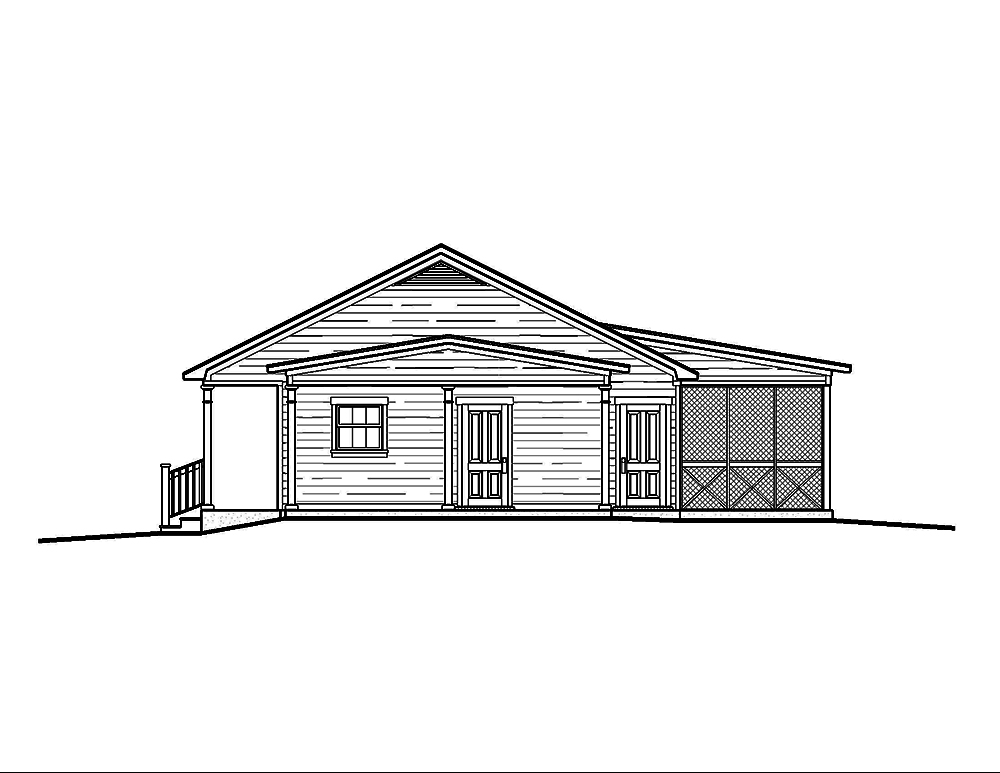 Home Plan Right Elevation of this 3-Bedroom,1473 Sq Ft Plan -197-1014