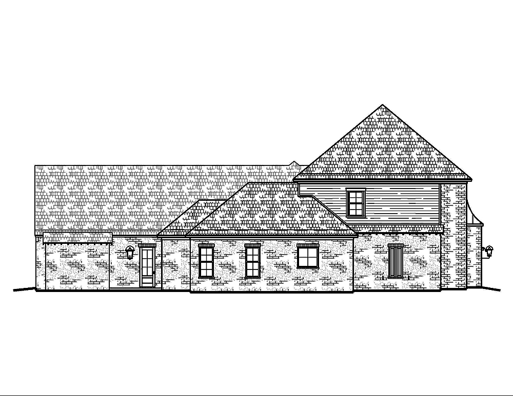 Home Plan Left Elevation of this 4-Bedroom,3447 Sq Ft Plan -197-1015