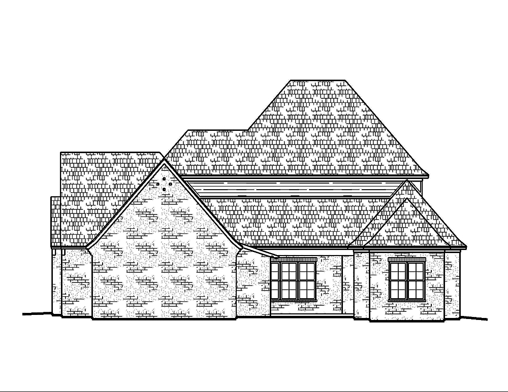 Home Plan Rear Elevation of this 4-Bedroom,3447 Sq Ft Plan -197-1015