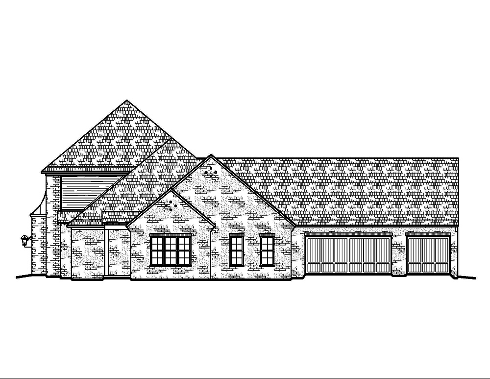 Home Plan Right Elevation of this 4-Bedroom,3447 Sq Ft Plan -197-1015